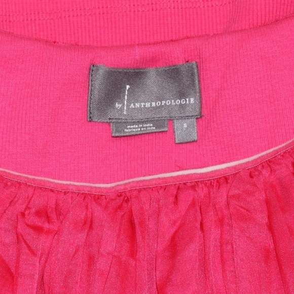 By Anthropologie Off-The-Shoulder Organza Ruffle Top Small Pink - Picture 9 of 9